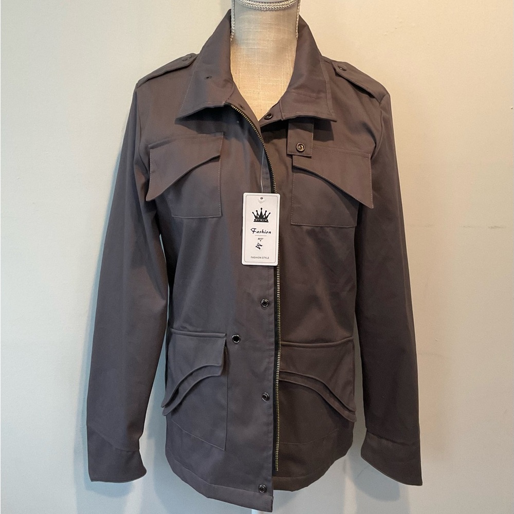 King Billion Utility Military Jacket Gray Medium - NWT